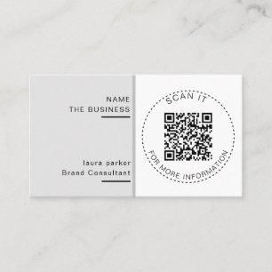 Cartão De Visita Código QR Profissional Mínimo Promoção Escaneável
