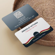Código QR Profissional Moderno Azul, Dourado, Rosa