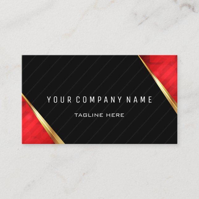 Cartão De Visita Código QR profissional - vermelho e preto (Frente)