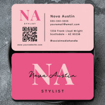Código QR Rosa Bonito Estético Luxo Monograma Tend