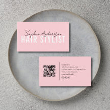 Código QR Rosa de Salão de Cabeleireiro