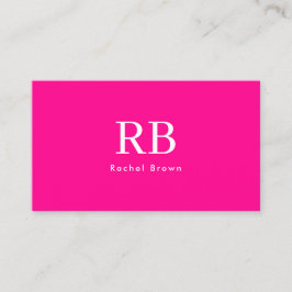 Cartão De Visita Código QR Rosa Quente Simples