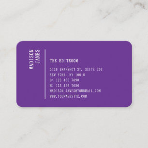 Cartão De Visita Código QR Roxo Real Minimalista Moderno Simples