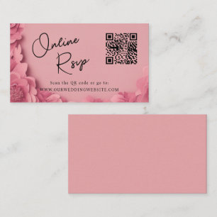 Cartão De Visita Código QR RSVP online do site de casamento barbiec