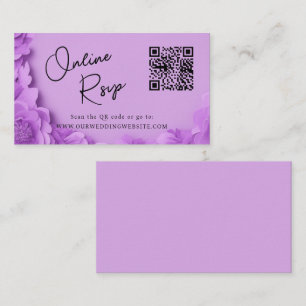 Cartão De Visita Código QR RSVP online do site de casamento barbiec