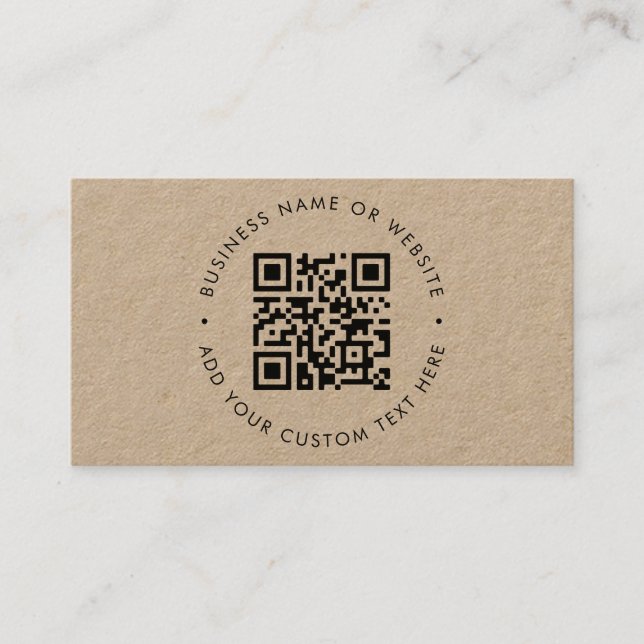 Cartão De Visita Código QR, Rustic Kraft Modern Na moda Profession