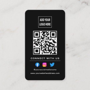 Cartão De Visita Código QR Seguir Digitalização Para Conectar-se A