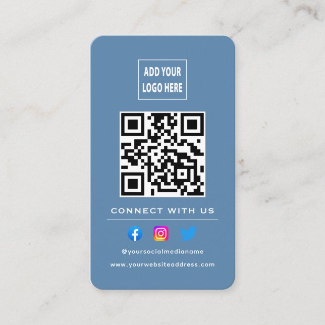 Cartão De Visita Código QR Siga a Digitalização para se conectar co (Frente)