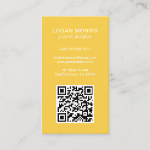 Cartão De Visita Código QR Simples Moderno