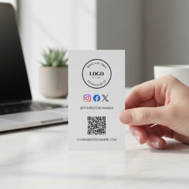 Cartão De Visita código QR site Logotipo personalizado Negócios Míd