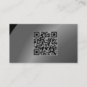 Cartão De Visita Código Qr Sombreado Moderado de Neat Preto Moderno