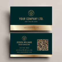 Código QR verde Dourado Elegante do logotipo perso