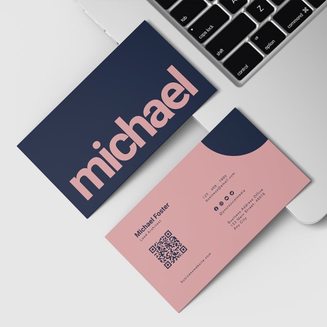 Cartão De Visita Código Qrcode Digitalizável de Simplicidade Negrit (Criador carregado)