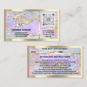 Cartão De Visita CÓDIGO QRCODE Microlâmina Eyelash Após Holografia