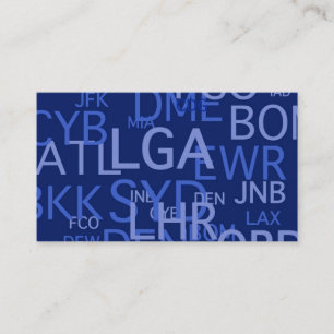 Cartão De Visita Códigos do aeroporto para o profissional do viage