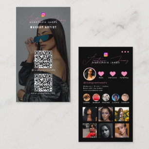 Cartão De Visita Códigos QR da Grade de Alimentação de Foto do Infl