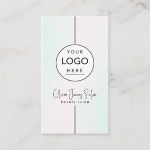 Cartão De Visita Códigos QR de Logotipo Redondo de Salão de Beleza