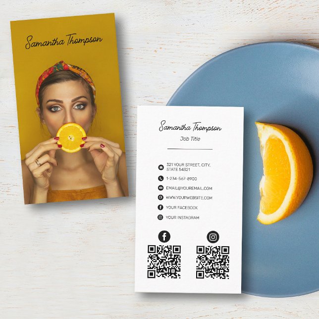 Cartão De Visita Códigos QR do Script Professional Photoics 2 (Criador carregado)