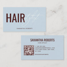 Códogo QR de estilista de cabelo moderno azul verm