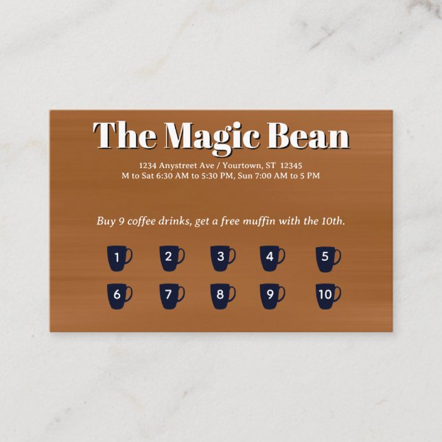 Cartão De Visita Coffee Customer Rewards Card (Frente)