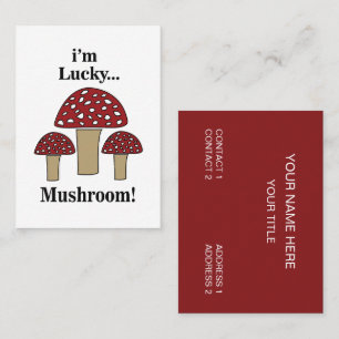 Cartão De Visita Cogumelo Eu sou Lucky Mushroom