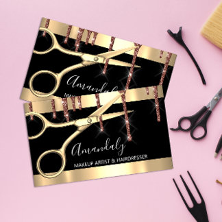 Cartão De Visita Coiffeur do Ouro de Hairdresser Hair Stylist