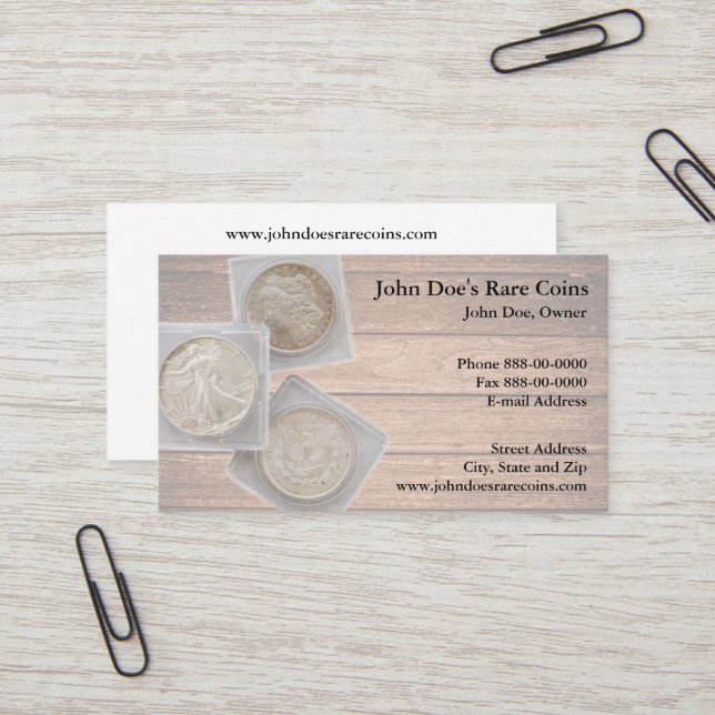 Cartão De Visita Coin Dealer Business Card (Frente/Verso In Situ)