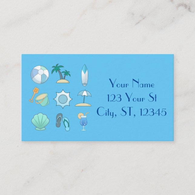 Cartão De Visita Coisas da vida na praia Thunder_Cove (Frente)