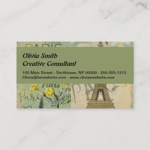 Cartão De Visita Colagem da arte gráfica do viagem de Paris France