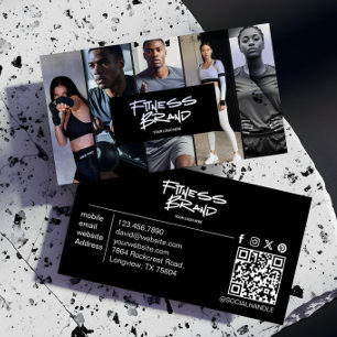 Cartão De Visita Colagem de Fotos de Treinador Pessoal Fitness Mode