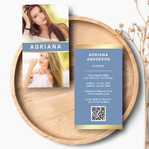 Cartão De Visita Colagem de Fotos do Código QR da Atriz do Modelo B