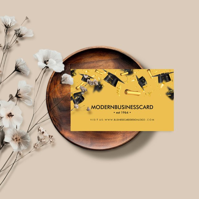 Cartão De Visita Colagem Escolar Crescente de Boné de formatura Ama (Criador carregado)