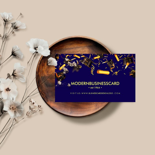 Cartão De Visita Colagem Escolar Crescente do Boné de formatura Ama (Criador carregado)