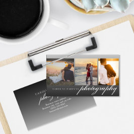 Cartão De Visita Colagem Fotografia Ombre Preto 3-fotos
