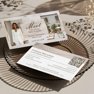 Cartão De Visita Colagem Fotográfica Profissional em Madeira Luxuos