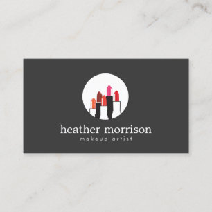 Cartão De Visita Colagem Lipstick Logotipo 2 para artistas maquitei