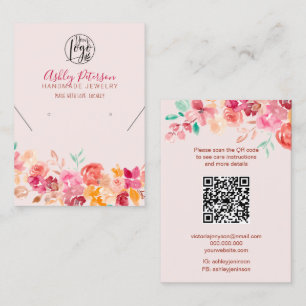 Cartão De Visita Colar colar de ourivesaria com logotipo floral, có