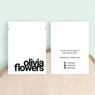 Cartão De Visita Colar de Bracelete Moderno - Preto e Branco