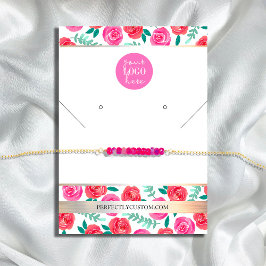 Cartão De Visita Colar de flor Brilhante Colar de Aquarelas B