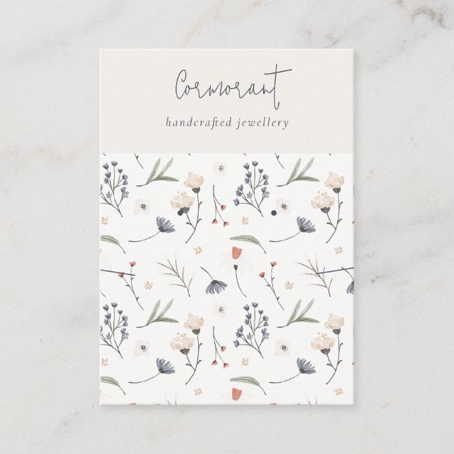 Cartão De Visita Colar de Manchas de Ferrugem Azul Pastel (Frente)