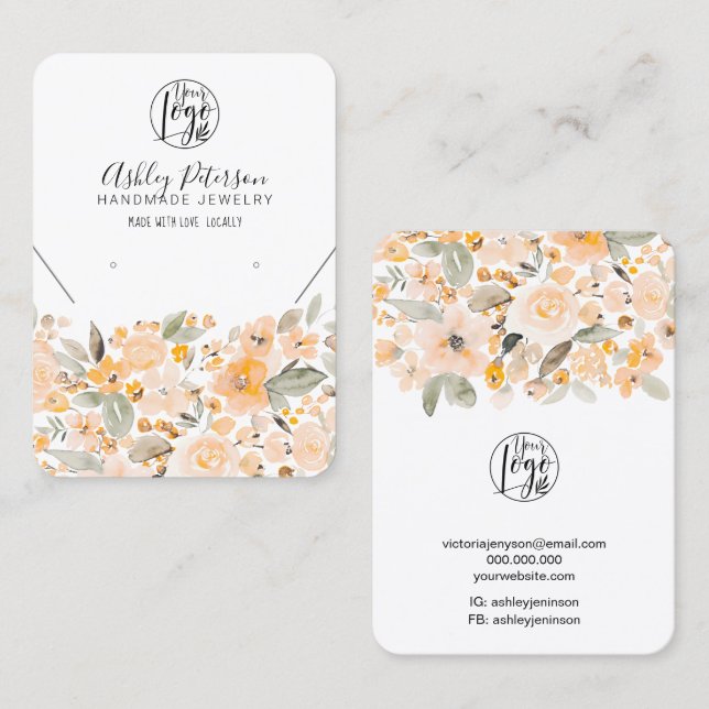 Cartão De Visita Colar de ourivesaria amarelo (Frente/Verso)