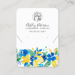 Cartão De Visita Colar de ourivesaria azul-limão