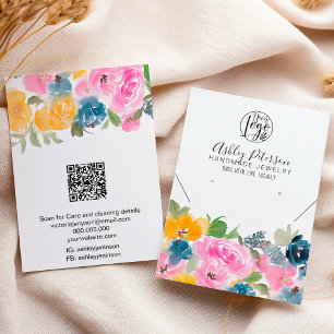 Cartão De Visita Colar de ourivesaria com logotipo floral bonito Bo