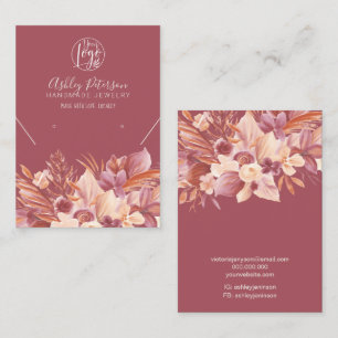 Cartão De Visita Colar de ourivesaria do Boho desert floral