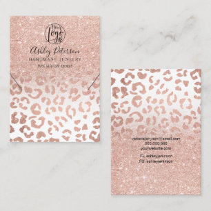 Cartão De Visita Colar de ourivesaria do rosa de leopardo
