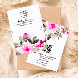 Cartão De Visita Colar de ourivesaria floral rosa