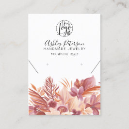 Cartão De Visita Colar do brinco do logotipo floral do deserto do B