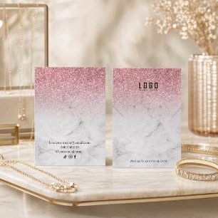 Cartão De Visita Colar e brincos Glitter Moderno Rose Gold feminino