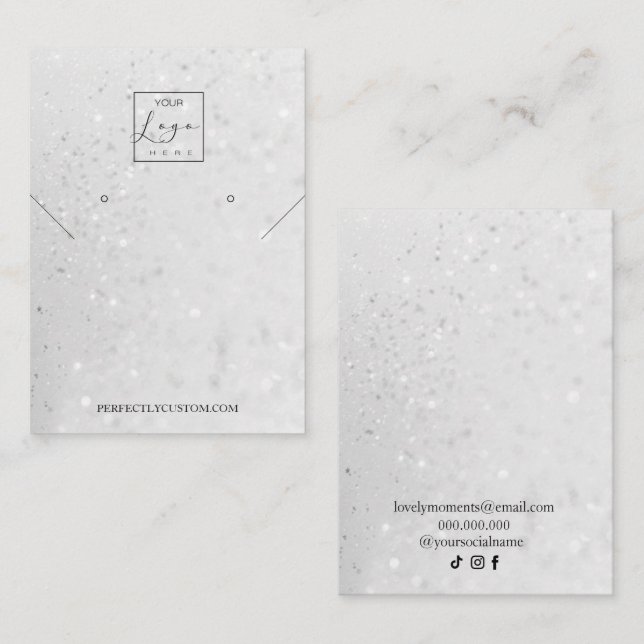 Cartão De Visita Colar Holográfico da Prata (Frente/Verso)