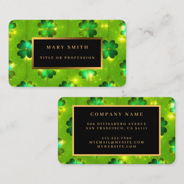 Cartão De Visita Coleção de Dia de São Patrício Popular Verde (Frente/Verso)